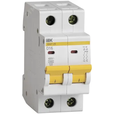 Авт. выкл.ВА47-29 2Р 16А 4,5кА х-ка D ИЭК