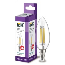 Лампа LED C35 свеча прозр. 5Вт 230В 4000К E14 серия 360° IEK
