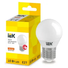 Лампа LED ALFA G45 шар 10Вт 230В 3000К E27