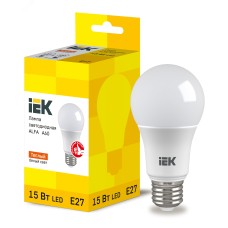 Лампа LED ALFA A60 груша 15Вт 230В 3000К E27 (6шт) IEK