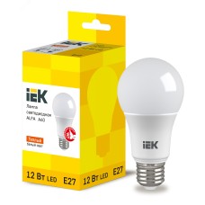 Лампа LED ALFA A60 груша 12Вт 230В 3000К E27 IEK