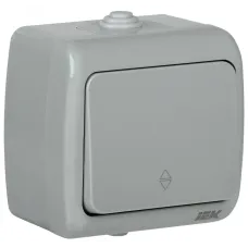 AQUATIC Выключатель 1-клавишный проходной для открытой установки 10А IP54 ВС-20-1-2-А GENERICA