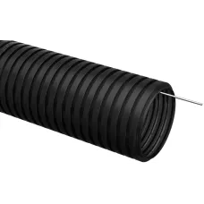 Труба гофр. ПНД d=20мм с зондом черная (50м) IEK