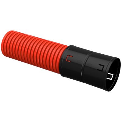 Труба гофр. двустенная ПНД d=90мм красная (50м) IEK