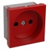 Розетка з/к б/ш б/з красная