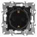12-4109-06 ЭРА Розетка 2P+E 16A-250В, штор. с 2xUSB 5В-3А, Эра12, чёрный (10/100/2000)