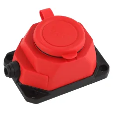 Колодка ЭРА K-1e-RED-IP44 каучуковая с заземлением 1 розетка 16A IP44 красная