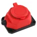 Колодка ЭРА K-1e-RED-IP44 каучуковая с заземлением 1 розетка 16A IP44 красная