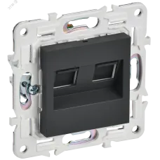 SKANDY Розетка компьютерная двойная RJ45 кат.5E SK-K03G графит IEK