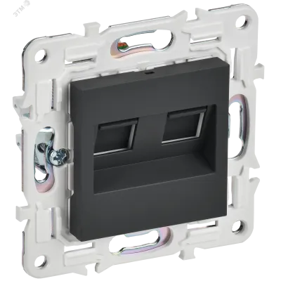 SKANDY Розетка компьютерная двойная RJ45 кат.5E SK-K03G графит IEK
