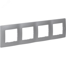 Рамка 4-местная алюминий ETIKA