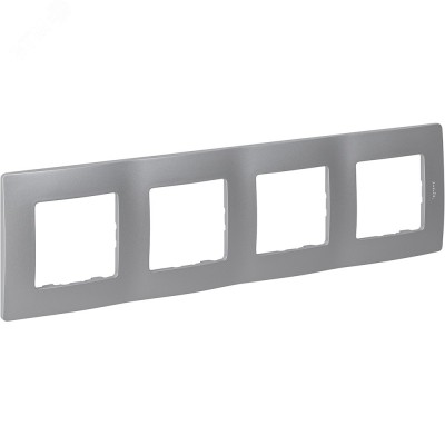 Рамка 4-местная алюминий ETIKA