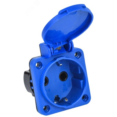 MAGNUM Розетка панельная SCHUKO РП11-3 IP44 синий IEK