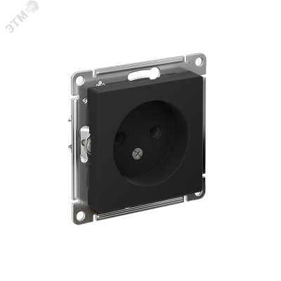 Розетка ATLASDESIGN без заземления 16А механизм карбон