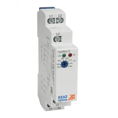 Реле контроля фаз OptiRel D PHS-3-1M-08-PP-1 без настр повышенного/пониженного асимметрии трехфазный 1СО