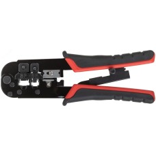 Кримпер для обжима разъемов RJ11, RJ12, RJ45, прорезиненные ручки 190 мм