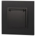 14-2103-05 ЭРА Розетка 2P+E Schuko со шторками с крышкой, 16A-250В, IP20, Эра Elegance, антрацит (10