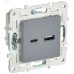 SKANDY Розетка USB A+C 18Вт SK-R13Gr серый IEK