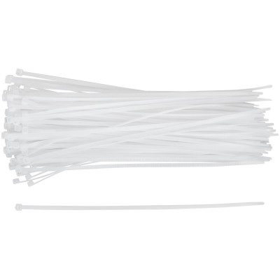 Хомуты нейлоновые для проводов, белые 100 шт., 4,8х300 мм