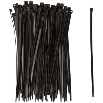 Хомуты нейлоновые для проводов, черные 100 шт.,  4,8х200 мм