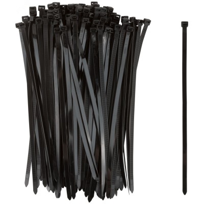 Хомуты нейлоновые для проводов, черные 100 шт.,  7,6х300 мм