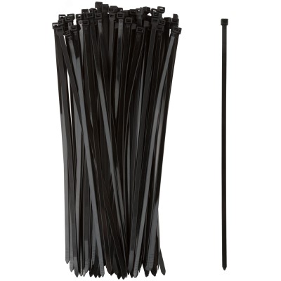 Хомуты нейлоновые для проводов, черные 100 шт.,  7,6х400 мм