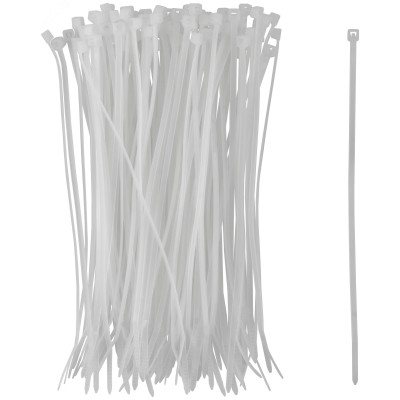 Хомуты нейлоновые для проводов, белые 100 шт.,  2,5х150 мм