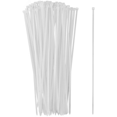 Хомуты нейлоновые для проводов, белые 100 шт.,  3,6х250 мм