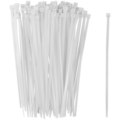 Хомуты нейлоновые для проводов, белые 100 шт.,  4,8х200 мм