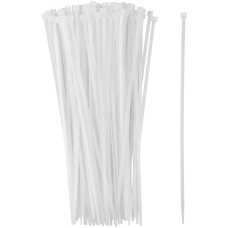 Хомуты нейлоновые для проводов, белые 100 шт.,  4,8х300 мм