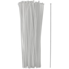 Хомуты нейлоновые для проводов, белые 100 шт.,  4,8х400 мм