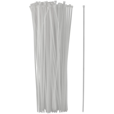 Хомуты нейлоновые для проводов, белые 100 шт.,  4,8х400 мм