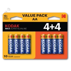 Батарейки Kodak LR6 4+4BL MAX SUPER Alkaline AA (48/192/18432)