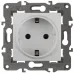 14-2102-01 ЭРА Розетка 2P+E Schuko со шторками, 16A-250В, IP20, Эра Elegance, белый (10/100/2100)