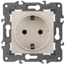 14-2101-02 ЭРА Розетка 2P+E Schuko, 16A-250В, IP20, Эра Elegance, сл.кость (10/100/2100)
