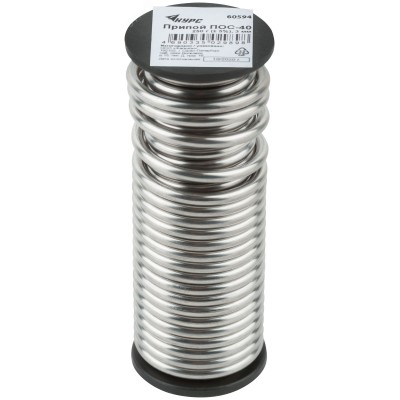 Припой ПОС 40 с канифолью, проволока диаметр 1 мм, на катушке,  50 гр.