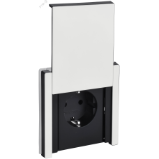 FORTE&PIANO Розетка 1-местная с заземлением с защитными шторками и крышкой винтовое крепление 16А IP44 FP221M металл белый IEK