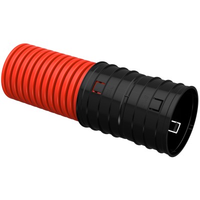 Труба гофр. двустенная ПНД d=140мм красная (50м) IEK