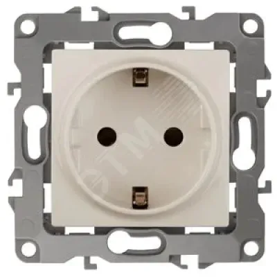 12-2001-02 ЭРА Розетка 2P+E Schuko, 16A-250В, IP20, без м.лапок, Эра12, слоновая кость (10/100/3600)