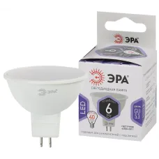 Лампочка светодиодная ЭРА STD LED MR16-6W-860-GU5.3 GU5.3 6Вт софит холодный белый свет