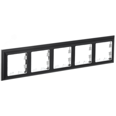 BRITE Рамка 5 постов РУ-5-Бр хром/черный IEK