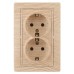 Розетка Intro Plano 1-205-11 с заземлением двойная 2X2P+E Schuko, 16А-250В, IP20, СУ, сосна
