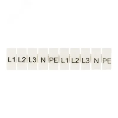 Маркеры для UT/ST/Push-in 4 с символами L1, L2, L3, N, PE (100 шт.) EKF