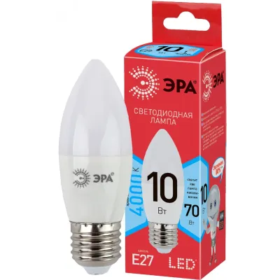 Лампочка светодиодная ЭРА RED LINE LED B35-10W-840-E27 R Е27 / E27 10 Вт свеча нейтральный белый свет