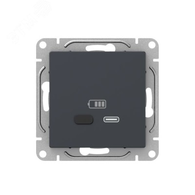 Механизм розетки USB-С  быстрая  графит Эпика EKF