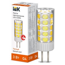 Лампа LED CORN капсула 3Вт 12В 3000К керамика G4 IEK