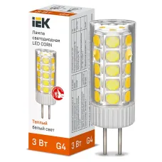 Лампа LED CORN капсула 3Вт 12В 3000К керамика G4 IEK