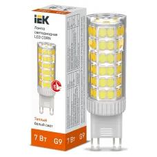 Лампа LED CORN капсула 7Вт 230В 3000К керамика G9 IEK