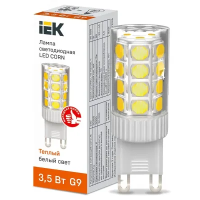 Лампа LED CORN капсула 3,5Вт 230В 3000К керамика G9 IEK