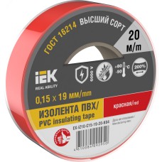 Изолента 0.15х19мм красная 20м